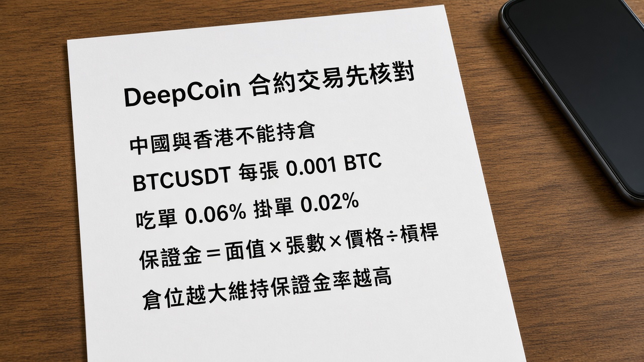 DeepCoin 合約交易教學：永續合約、槓桿與保證金完整指南